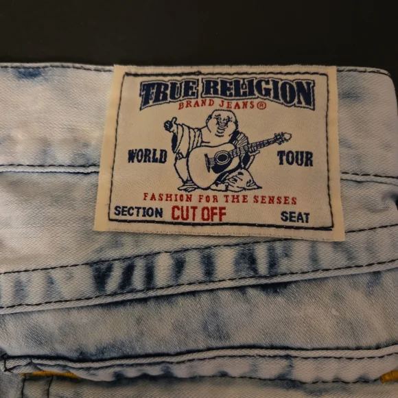 Men's True Religion Cut-Off Shorts Size 30 - Picture 3 of 4